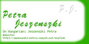 petra jeszenszki business card